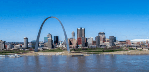 Arco Gateway y horizonte de St. Louis