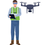 Un icono de un piloto de drones