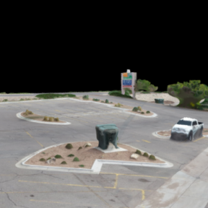Un dron captura imágenes detalladas de mapeo en 3D para el análisis topográfico.