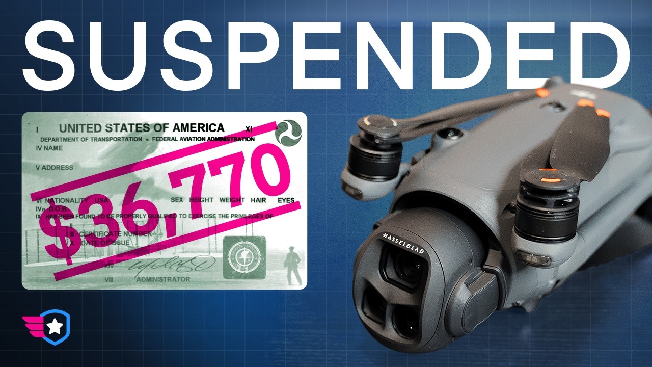 Violaciones de drones de la FAA y castigos con drones suspendidos y multa de $36,770.